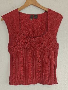 VTG Serenade New York Red Popcorn Textured Tank Top Y2K Fairy Grunge Costume M